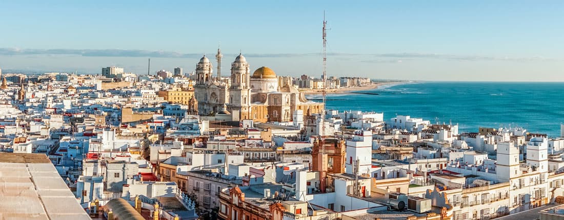 Vue panoramique depuis la Torre Tavira à Cadix